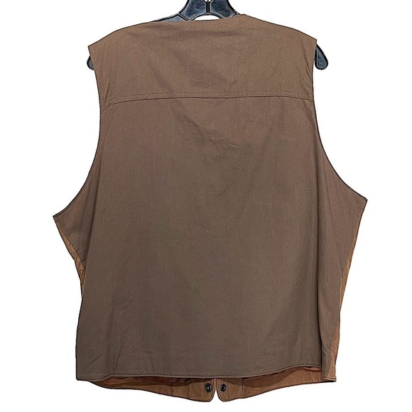 ORVIS Cognac Suede Leather Sportsman Munitions Snap Front Outdoors Vest  Medium - Picture 2 of 13